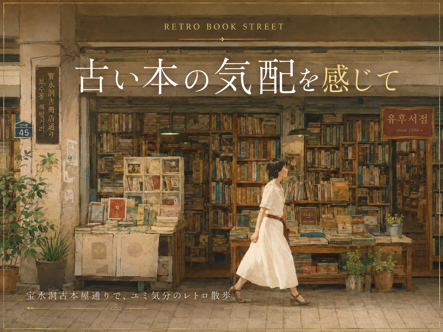 宝水洞書店通り、時の流れが緩やかな古書店街の風景